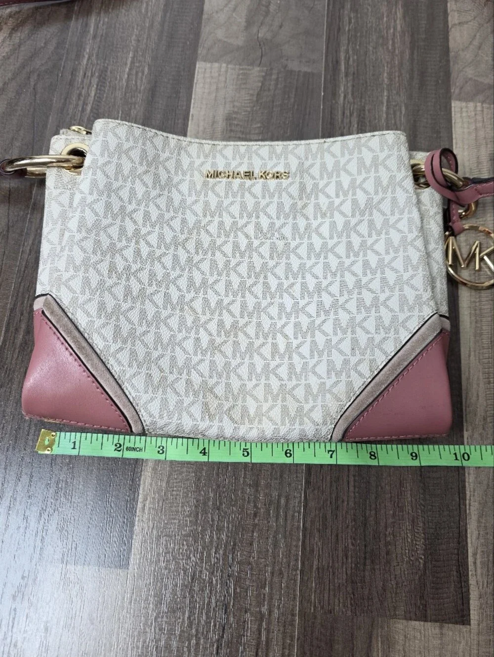 Michael Kors Nicole Triple Compartment Crossbody Bag Vanilla Pink Soft Girl Chic